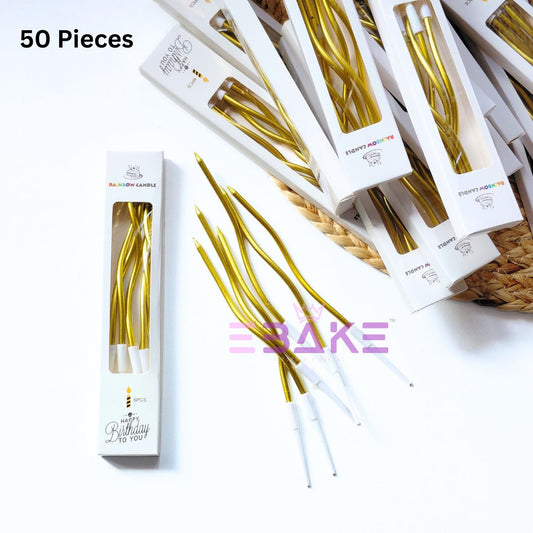 Golden Metallic Swirl Candle (Full Box) 50 Pieces