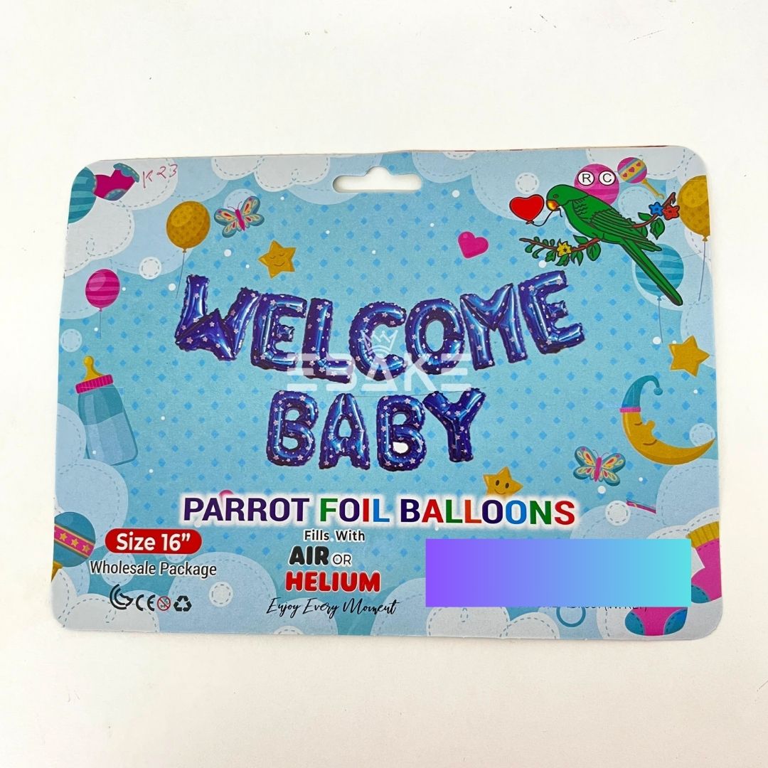 Welcome Baby Foil Balloon Blue 16 Inch