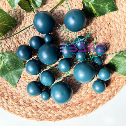 Pine Green Matte Faux Balls -  (Set Of 20 Pieces)