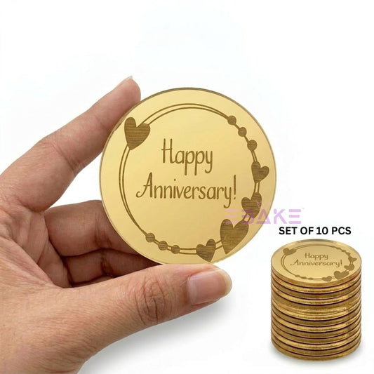 Happy Anniversary Coin Topper 2" (Set of 10)