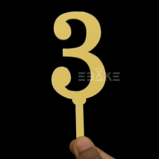 Number 3 Cake Topper 4.5inch