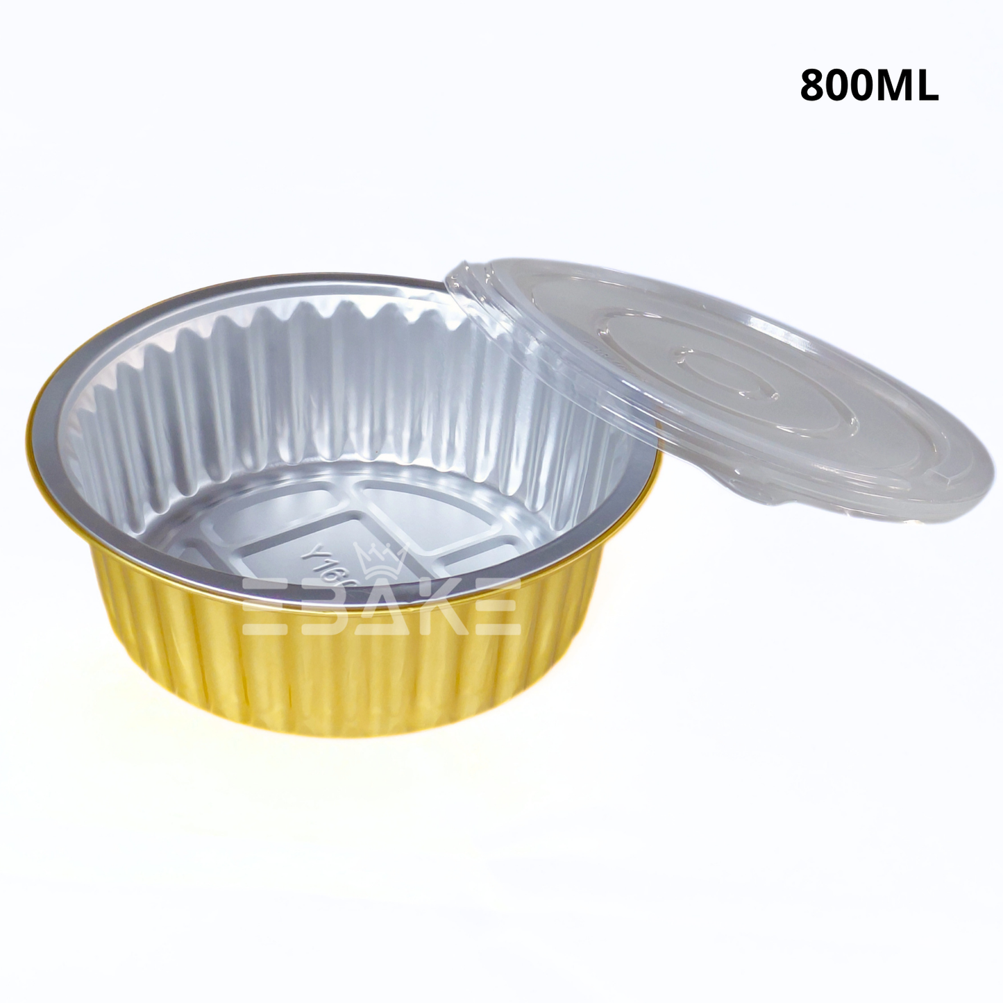 800ml Round Aluminium Foil Baking Cups With Lid Gold