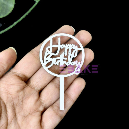 Happy Birthday Mini Topper White