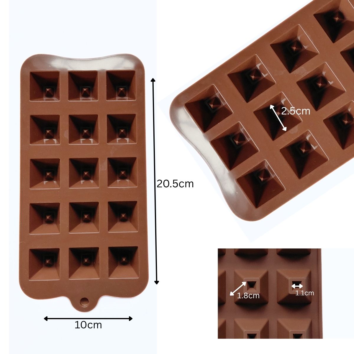 15 Cavity Mini Pyramid Chocolate Silicone Mould