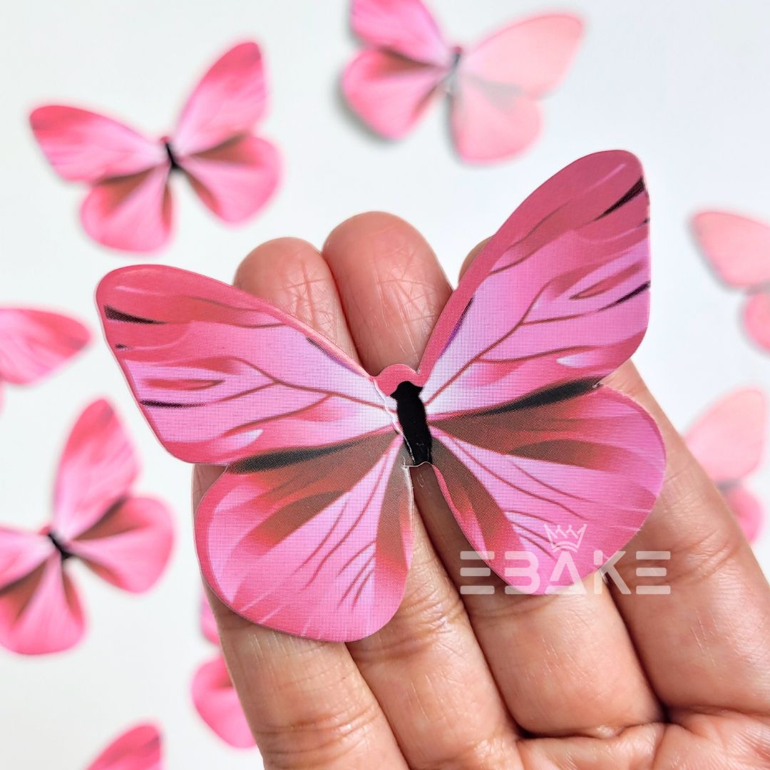 Paper Butterflies - Dark Pink (Set of 10 Pieces)