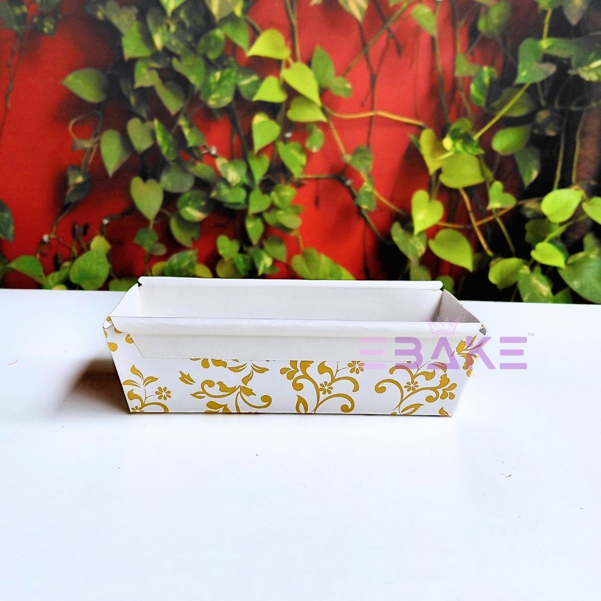 Loaf Cake Mould, Plum Cake Mould Bake And Serve White Printed (Set of 5 Pieces)