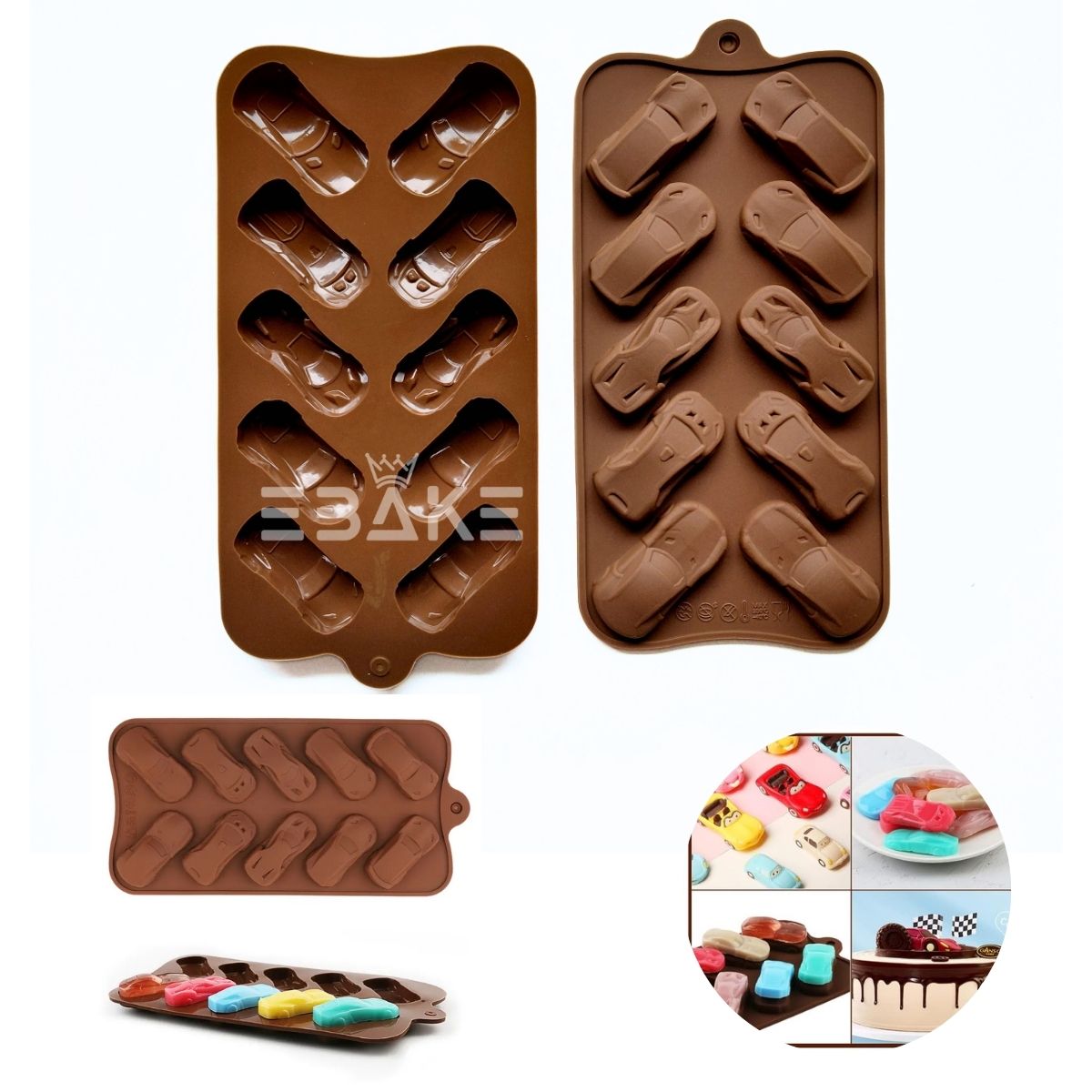 10 Cavity Car Shape Chocolate Silicone Mould