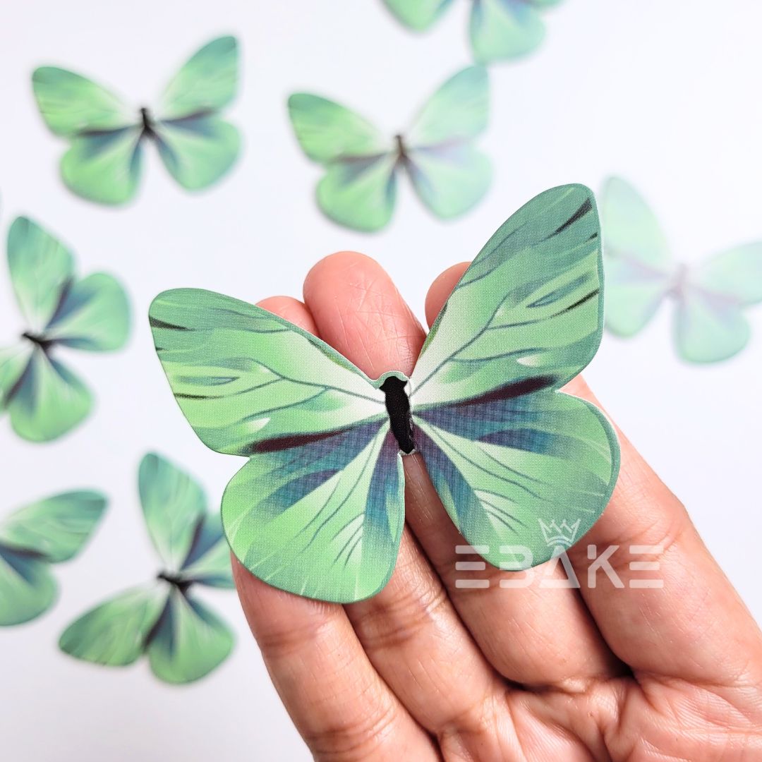 Paper Butterflies - Dark Green (Set of 10 Pieces)