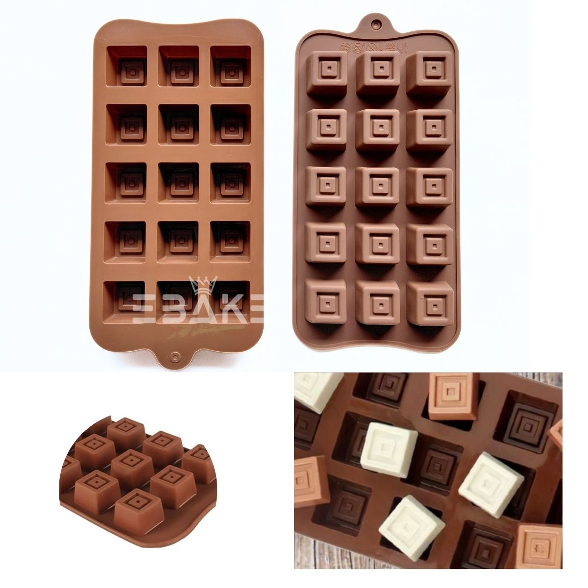 15 Cavity Square Chocolate Silicone Mould