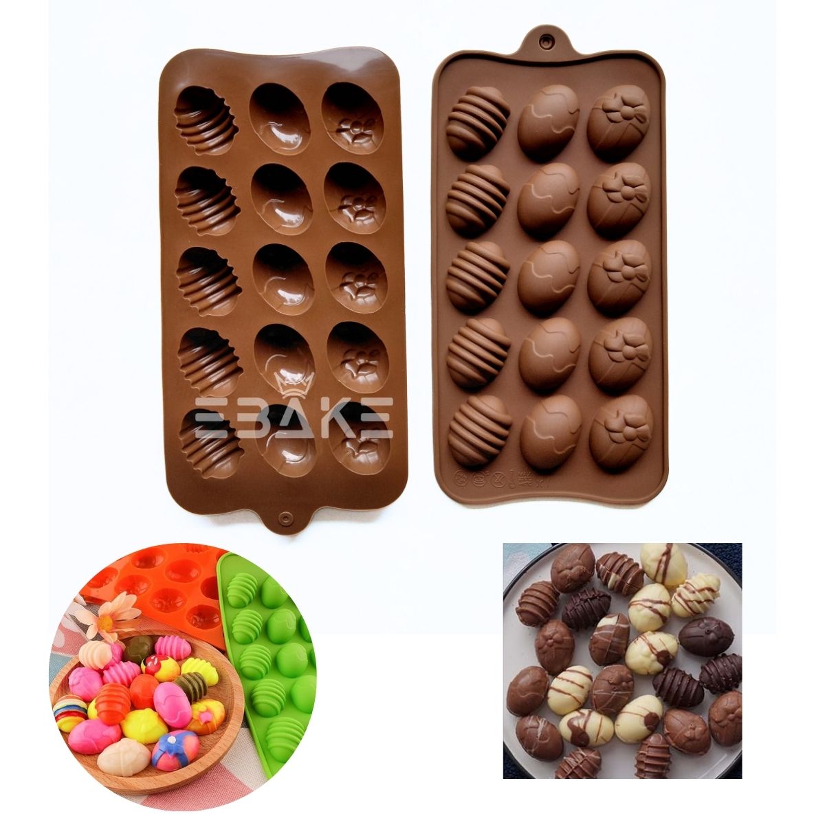 15 Cavity Easter Eggs Chocolate Silicone Mould
