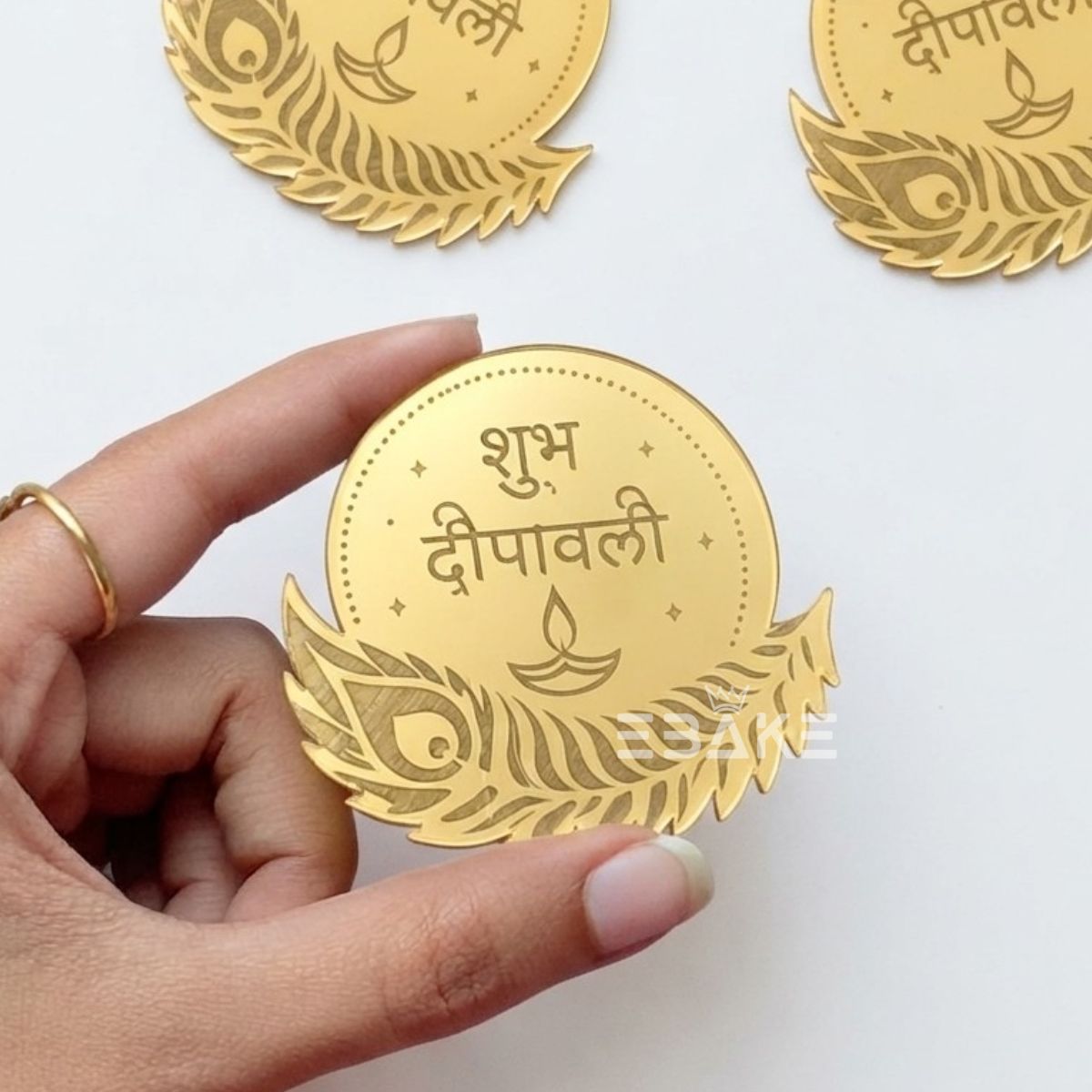 Shubh Deepawali Coin Topper 2.5 Inches - Set of 10 Pieces