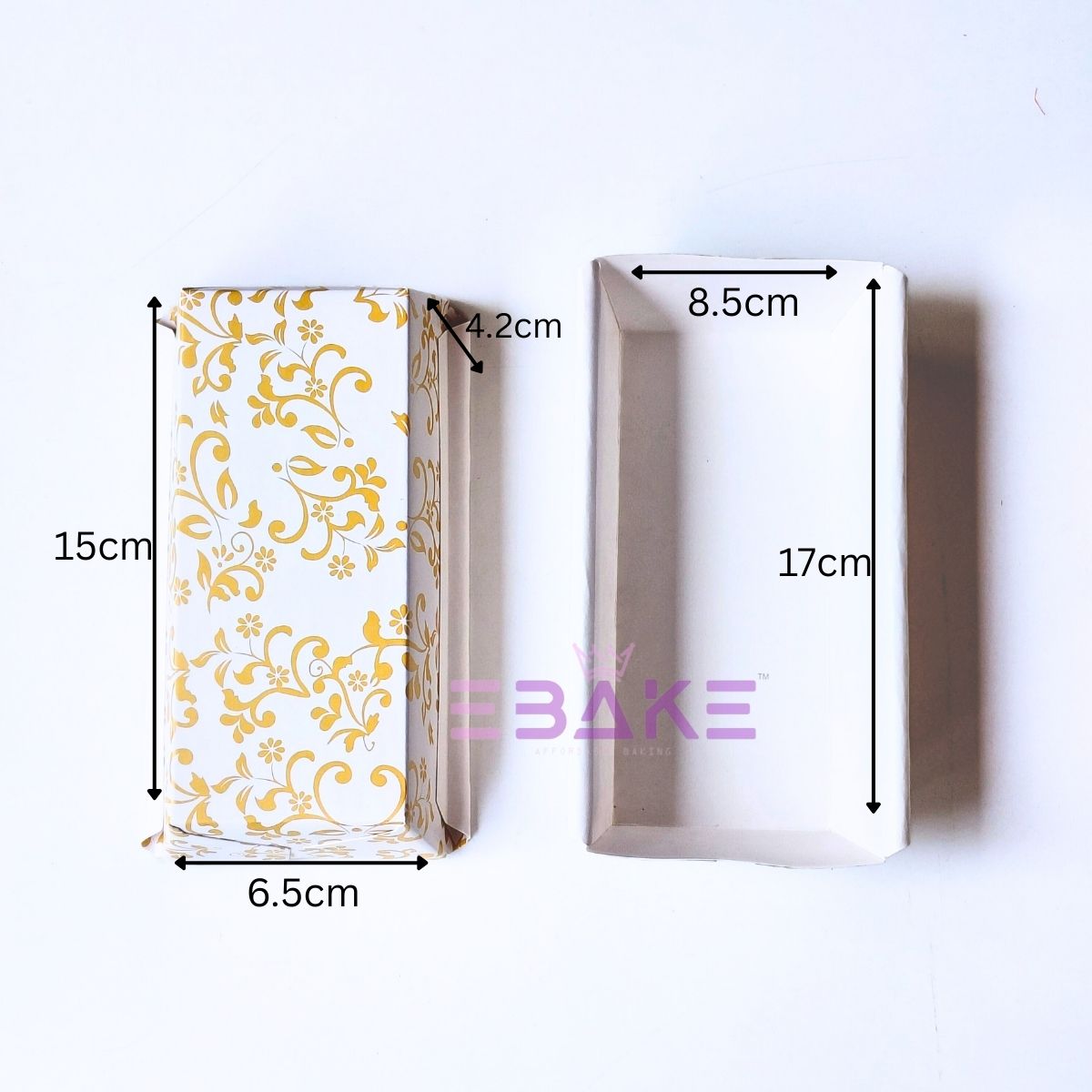 Loaf Cake Mould, Plum Cake Mould Bake And Serve White Printed (Set of 5 Pieces)
