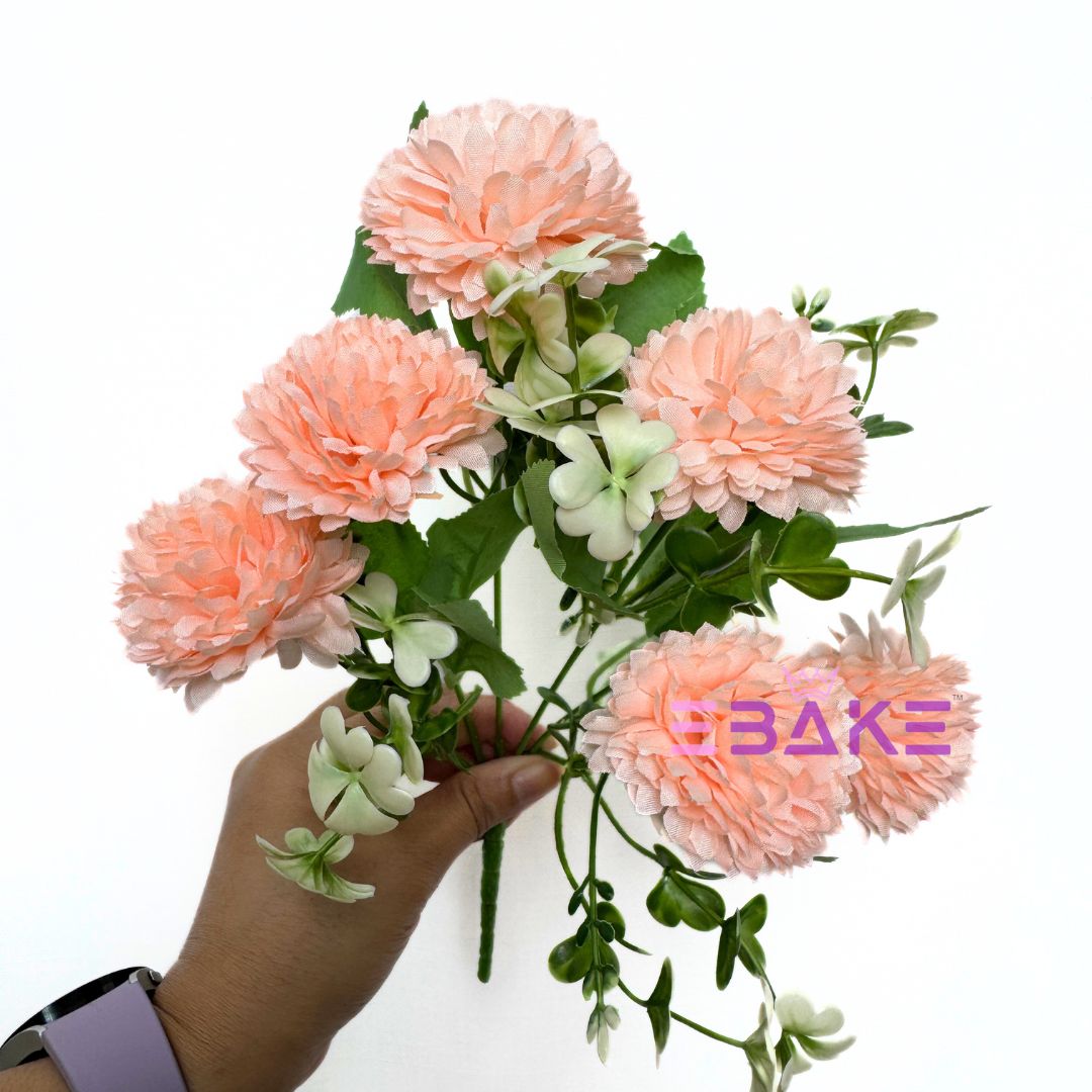 A1271 Peach Dahlia Bunch (6 Dahlias With Fillers)