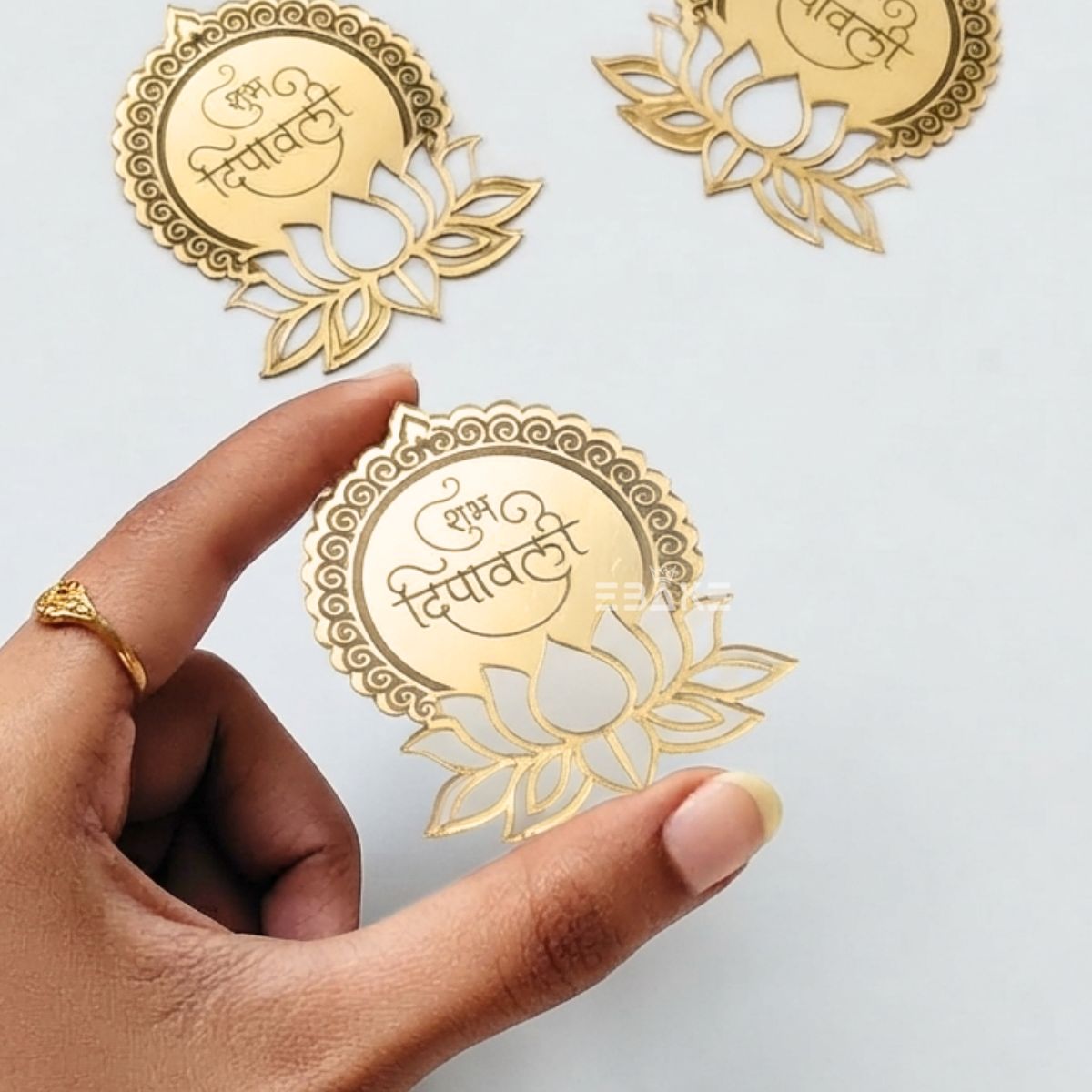 Shubh Deepawali Coin Topper 2.5 Inches - Set of 10 Pieces