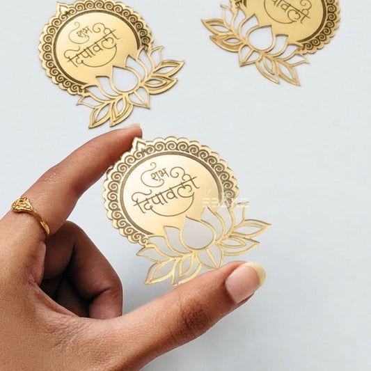 Shubh Deepawali Coin Topper 2.5 Inches - Set of 10 Pieces