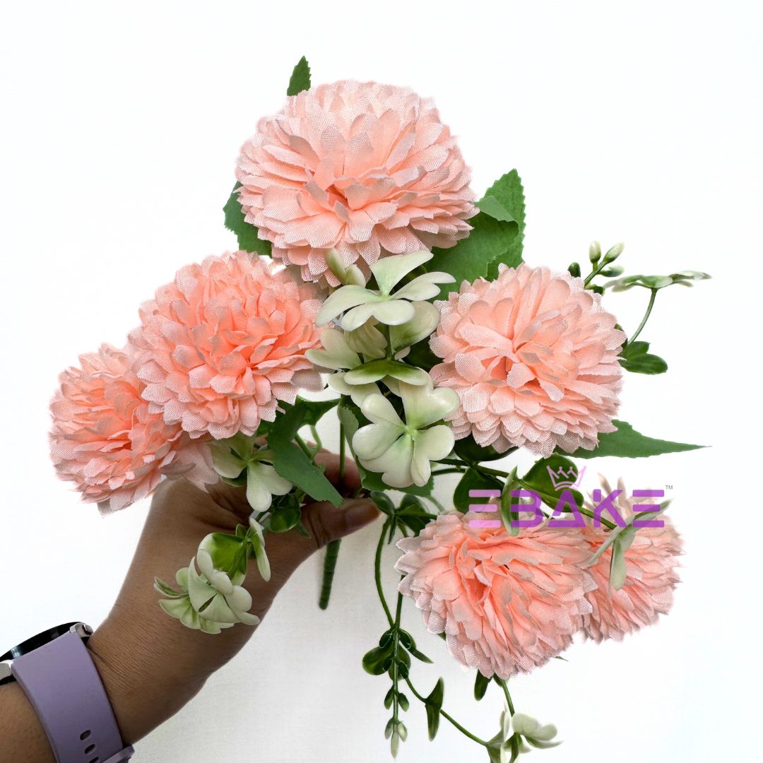 A1271 Peach Dahlia Bunch (6 Dahlias With Fillers)