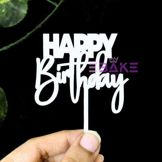 Happy Birthday Mini Topper White