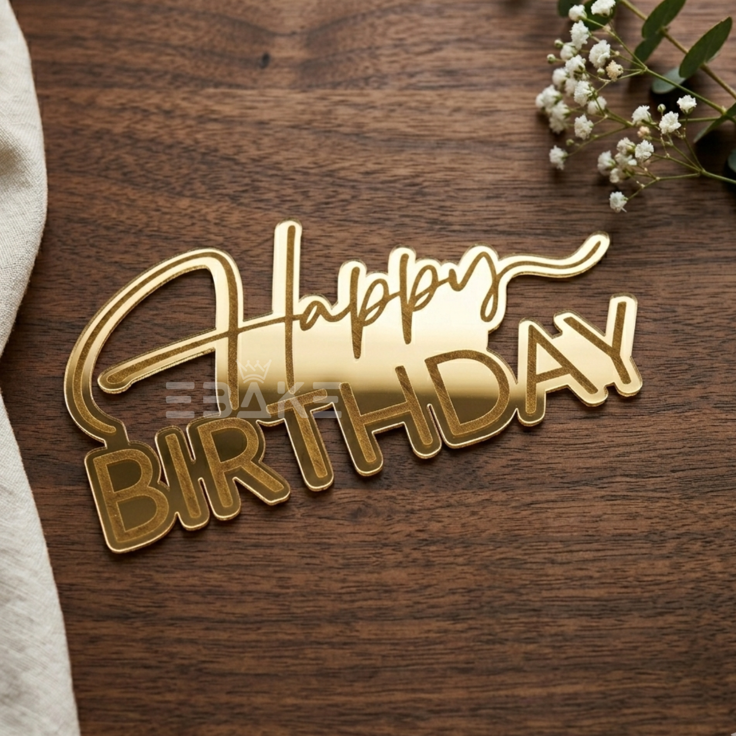 Happy Birthday Engraved Cutout (Set of 10)