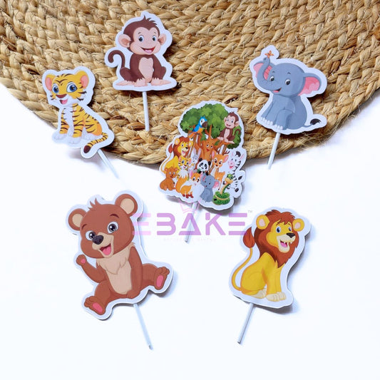 Jungle Theme Paper Topper (Set of 6) Assorted