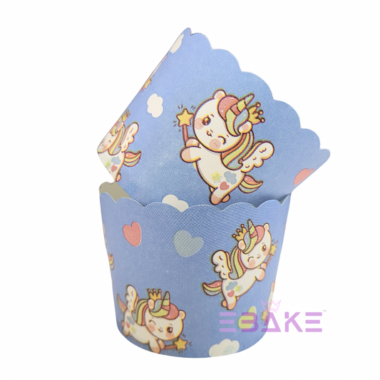 Unicorn Printed Paper Muffin Cup - Set Of 50 Pieces Medium