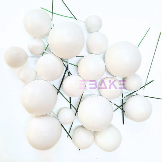 F7 Matte Faux Balls - White (Set Of 20 Pieces)