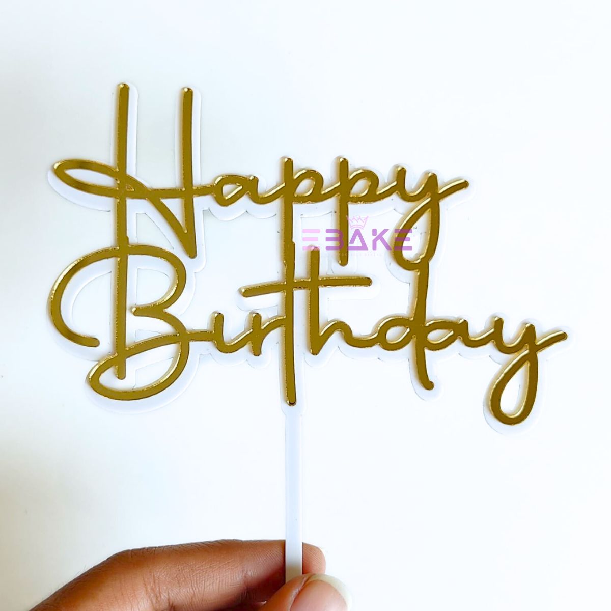 Happy Birthday Double Color Cake Topper