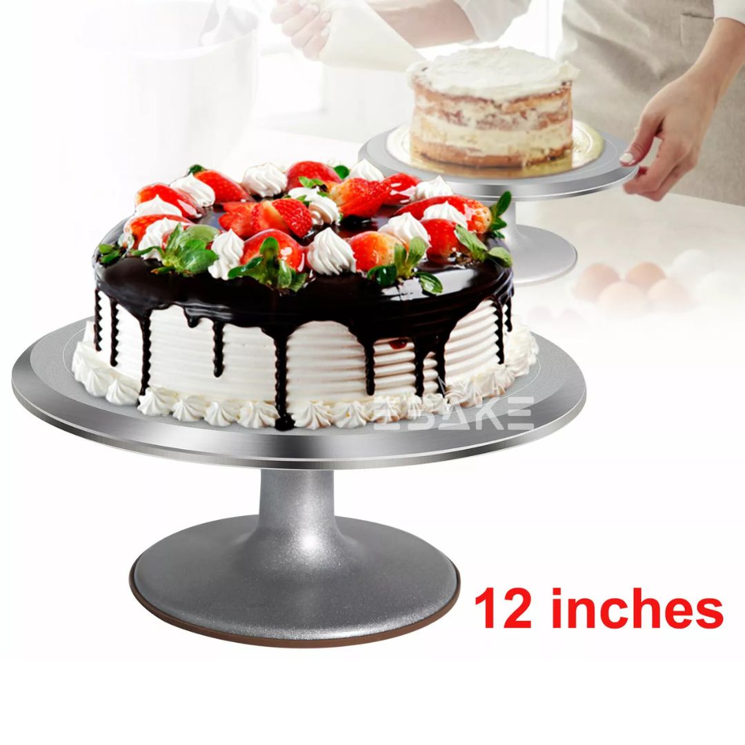 Stainless Steel 360° Rotating Cake Turntable 12 Inches Large