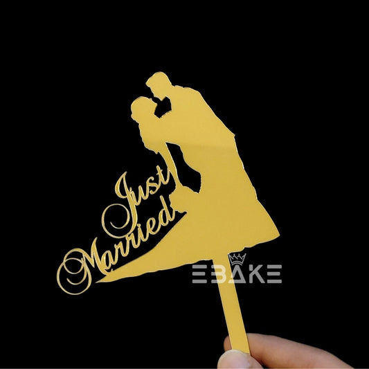 Just Married Cake Topper 4 Inch