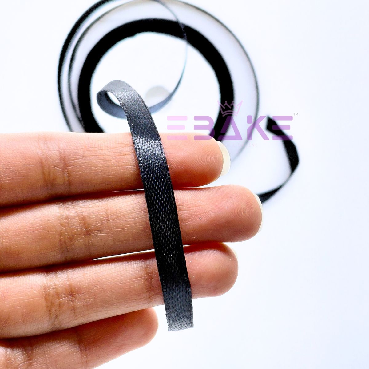 Black Satin Ribbon 0.25 Inch