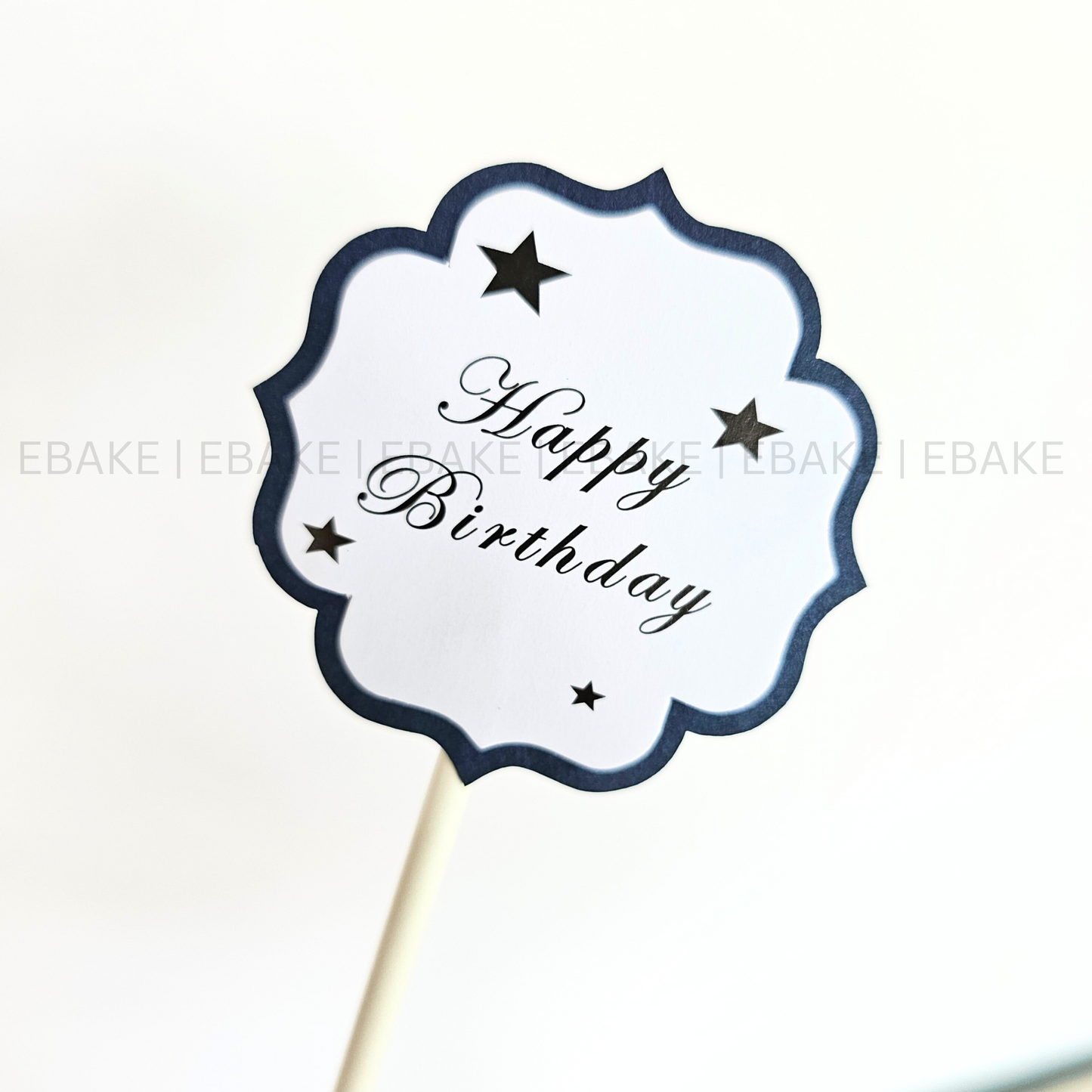 Birthday Paper Topper Black (Set of 3 pieces)