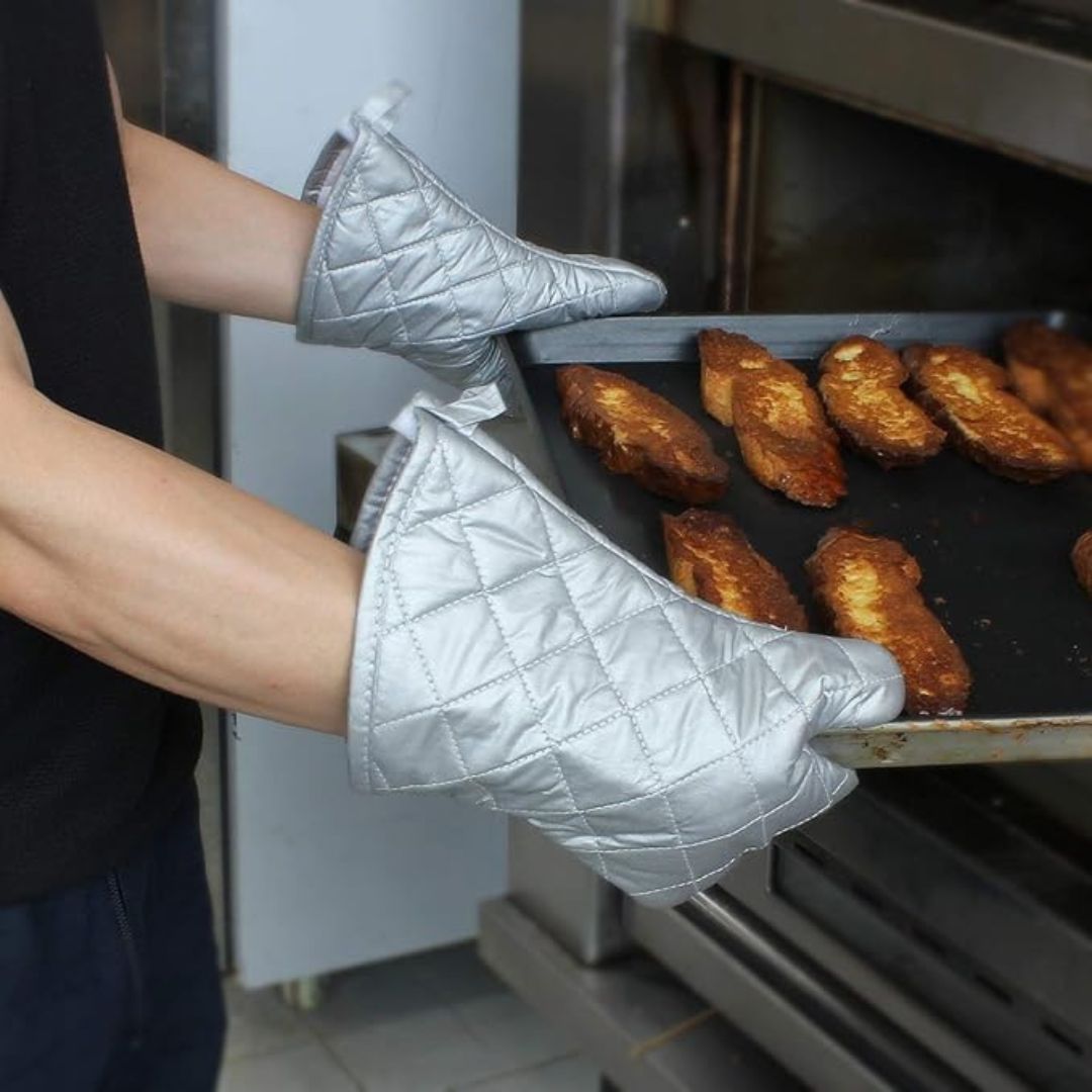 Heat Proof Extra Long Oven Mitts 14 Inches (1 Pair)