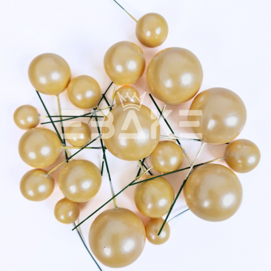 Pearl Finish Yellow Faux Balls - Set Of 20 Pieces
