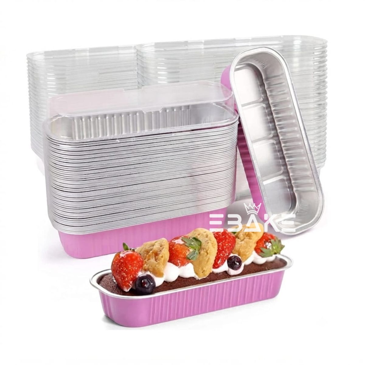 Lilac Aluminium Foil Mini Loaf Pans With Lids