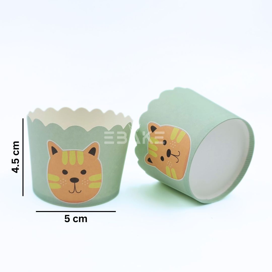 Paper Muffin Cup (Cute Tiger) - Set Of 50 Pieces