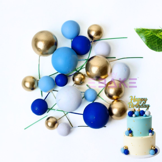 Blue Mix Faux Balls- Set Of 20 Pieces