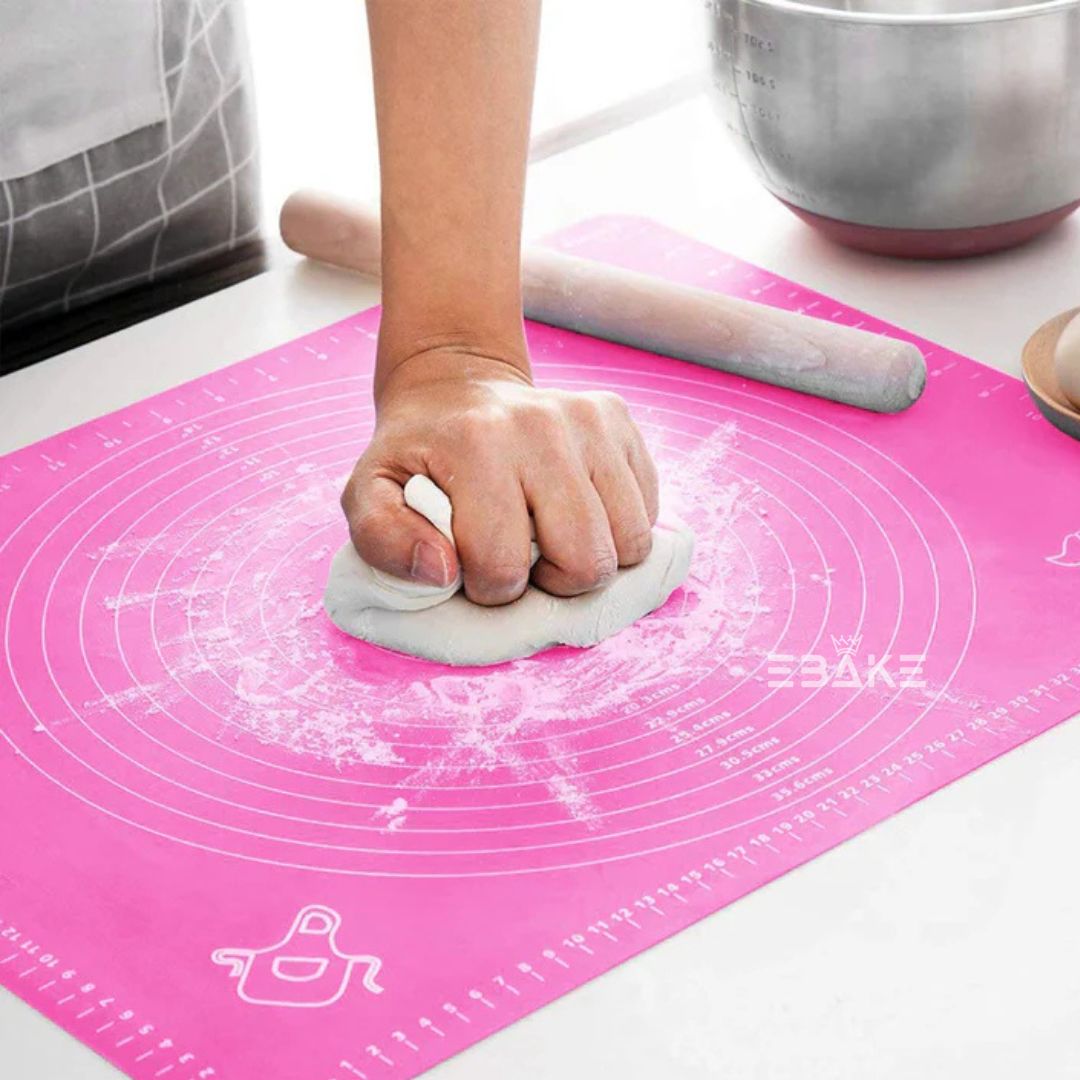 Pink Silicone Non Stick Multipurpose Baking Mat for Kneading & Fondant Rolling