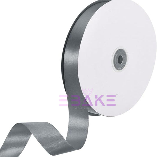 Grey Satin Ribbon 0.5 Inch (Single Piece)