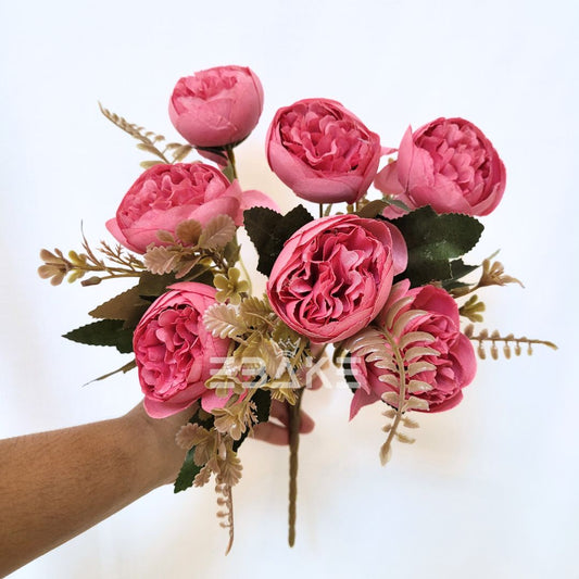 A1398 Deep Blush Peony Bunch (7 Peonies With Fillers)