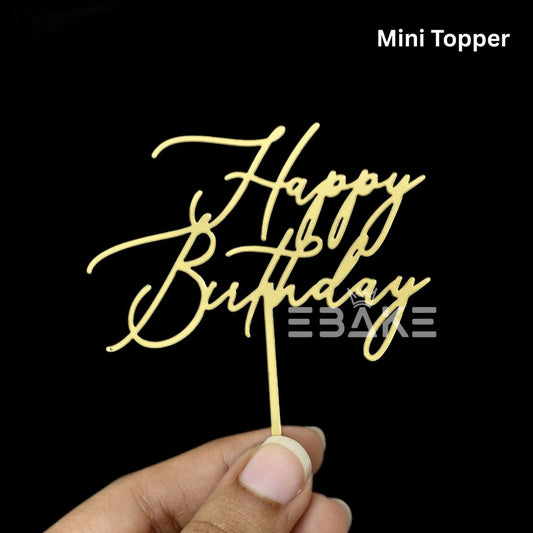 Happy Birthday Mini Topper Golden new