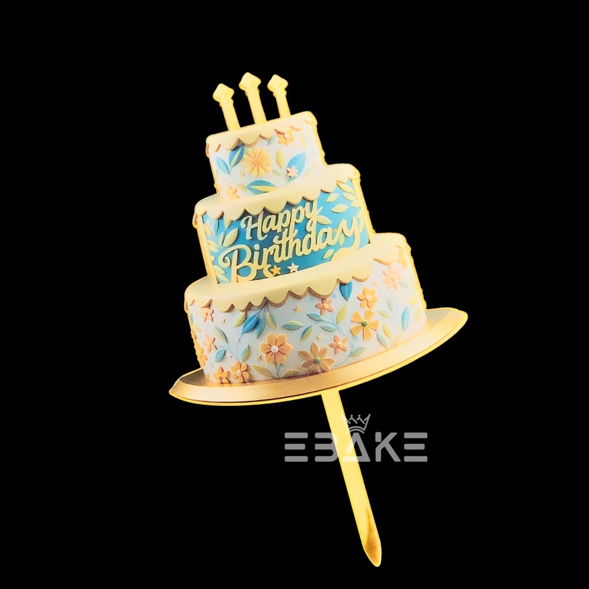 Happy Birthday Graphic Acrylic Cake Topper