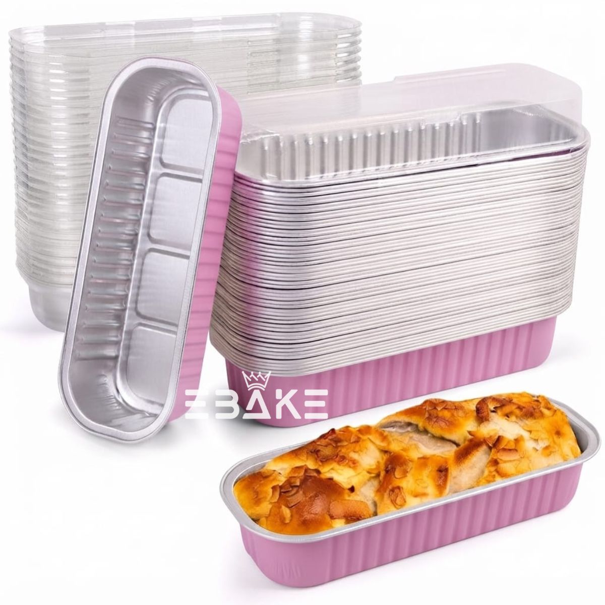 Lilac Aluminium Foil Mini Loaf Pans With Lids