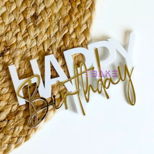 Double Colour Happy Birthday Cutout/Charm