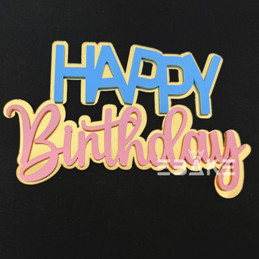 Double Colour Happy Birthday Cutout/Charm