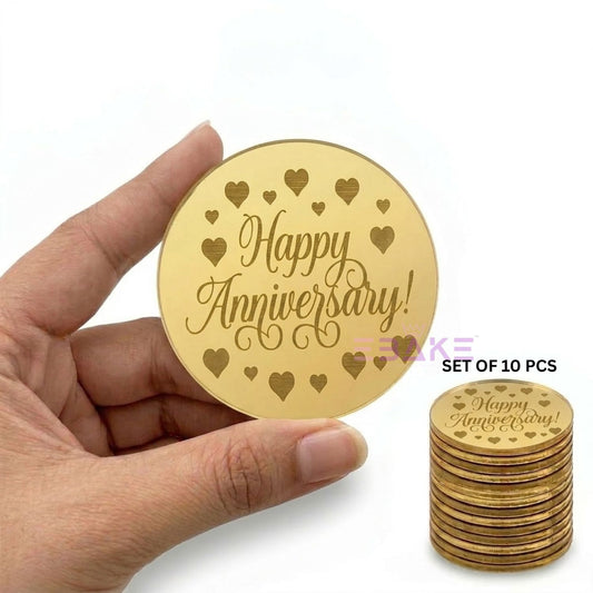 Happy Anniversary Coin Topper 2" (Set of 10)