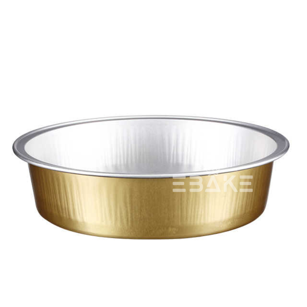 Round Aluminium Foil Baking Cups With Lids Gold