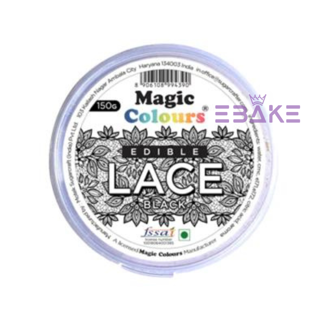 Magic Colours Edible Lace Paste for Cake - Black (150g)