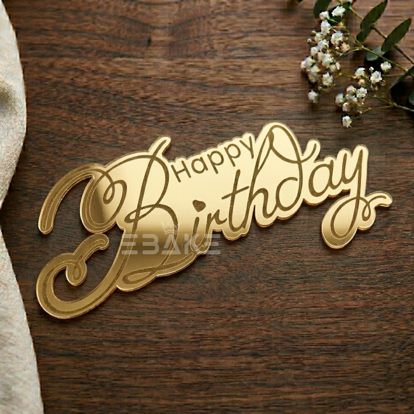 Happy Birthday Engraved Cutout (Set of 5)