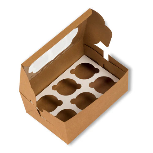 6 Pc Cupcake Box With Cavity