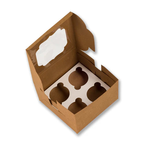 4 Pc Cupcake Box With Cavity