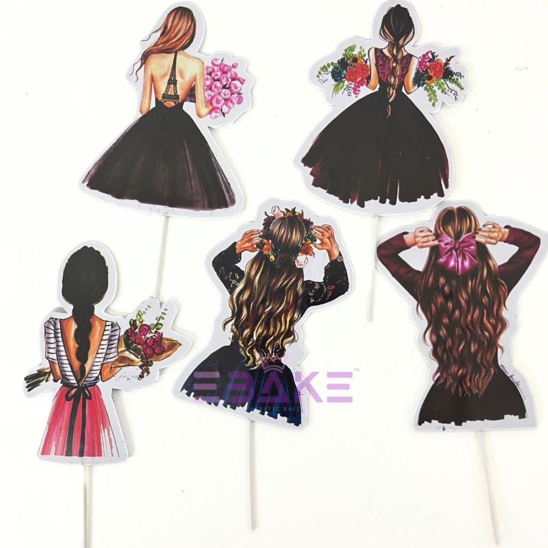 Backside Girl Theme Paper Topper (Set of 5)